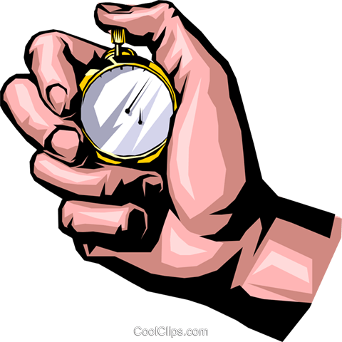 Hand With Stopwatch Royalty Free Vector Clip Art Illustration - Stopwatch Clip Art (480x480), Png Download