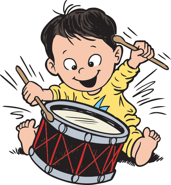 06 Drumming Toddler Copy - Spillman Public Library (590x638), Png Download