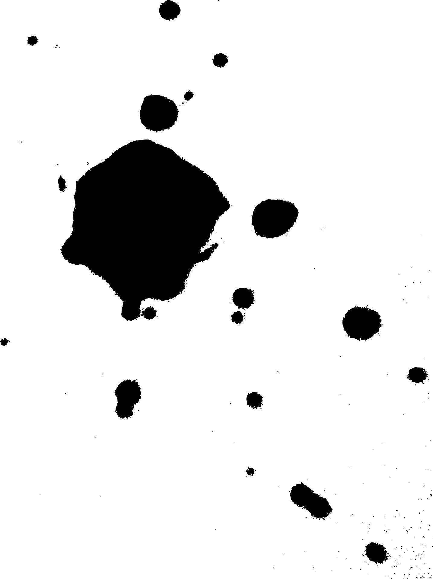 19 Black Paint Splatters Vol - Drawing (1435x1918), Png Download