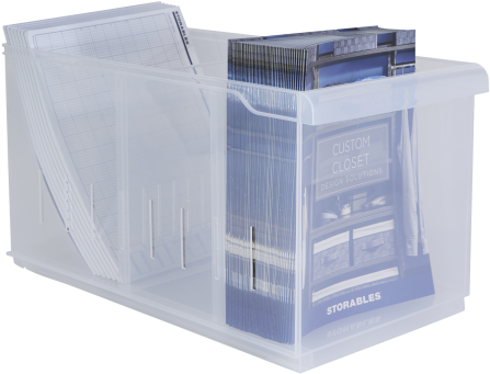 Large Plastic Wide Shelf Bin W/ Dividers - Large 9.5" X 17.75" Plastic Wide Shelf Bin W/ Dividers (492x492), Png Download