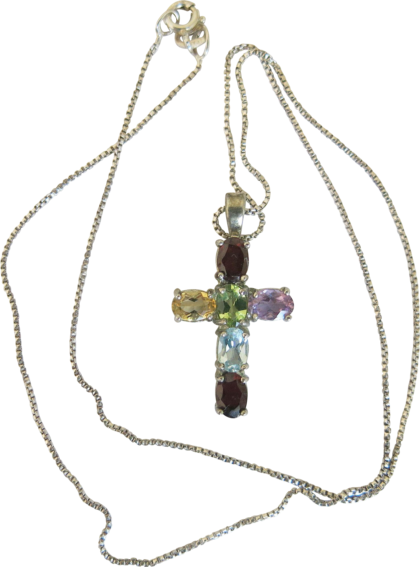 Clip Download Vintage Rainbow Silver Religious Cross - Gemstone (1987x1987), Png Download