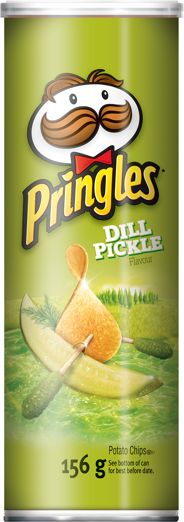 Pringles* Dill Pickle Flavour - Pringles Buffalo Ranch Potato Chips 156 G (758x2016), Png Download