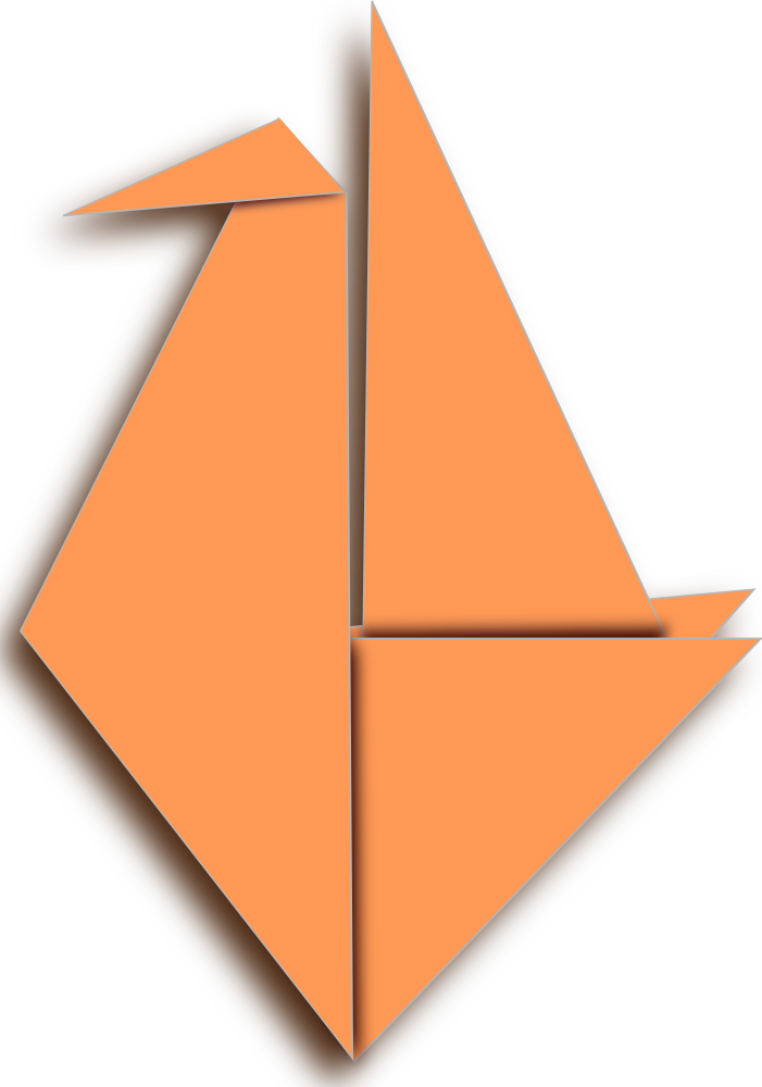 Folded Paper Bird Clip Art - Origami Clip Art (420x600), Png Download