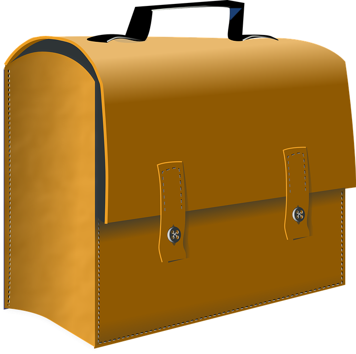 Suitcase Leather Case - Business Bag Clipart (723x720), Png Download