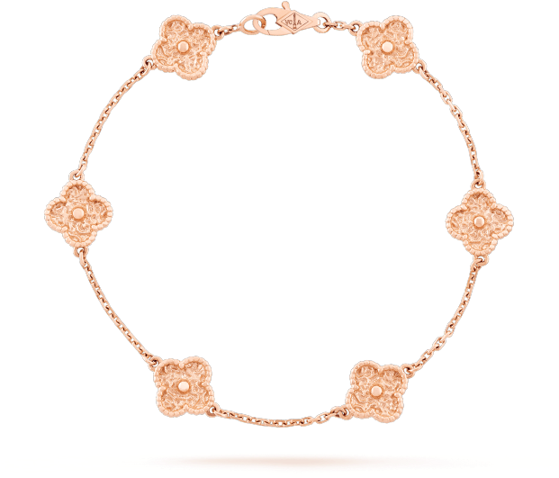 Creations - Van Cleef Rose Gold Bracelet (620x620), Png Download