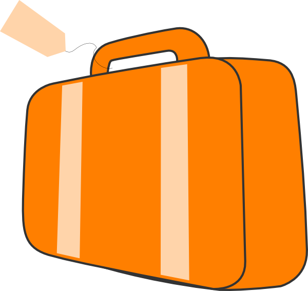 Clipart Free Luggage Clipart Suitcase Handle - Orange Suitcase Clipart (600x566), Png Download