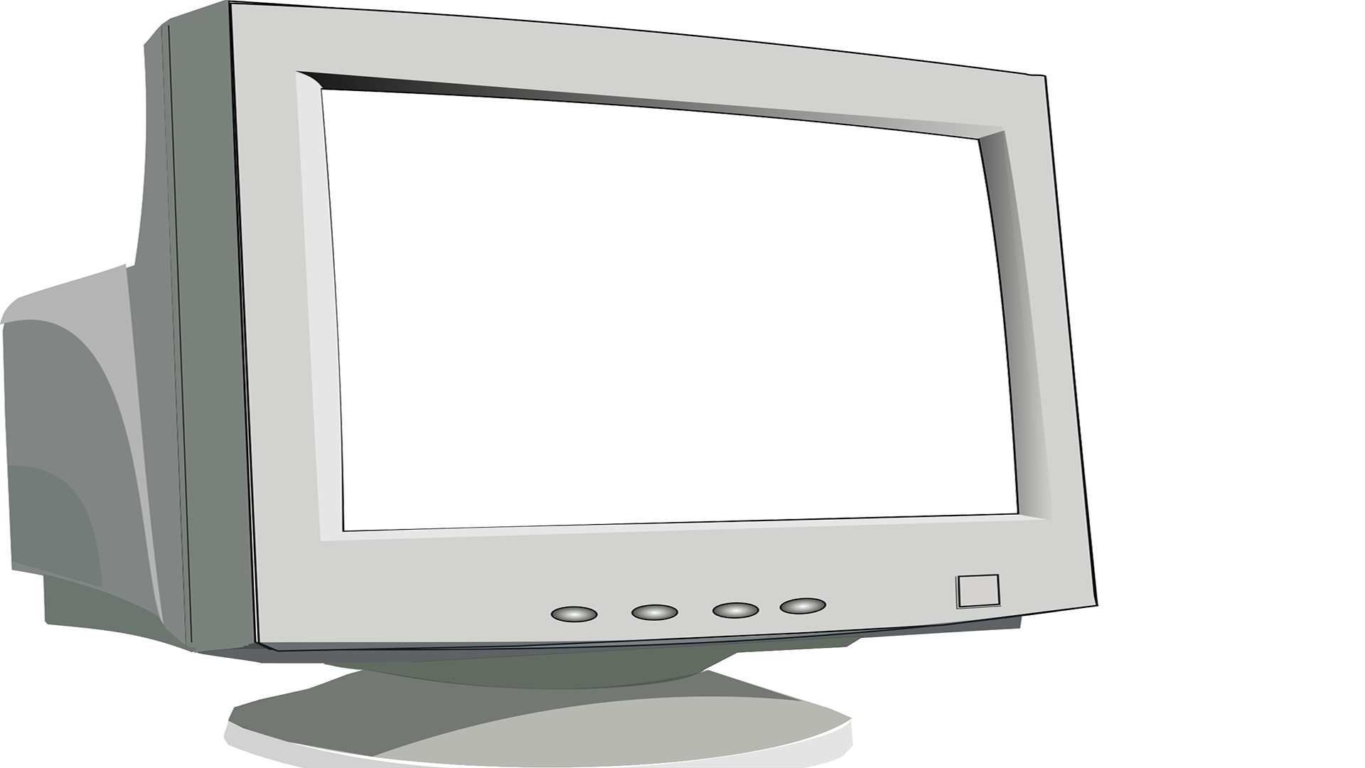 Old Crt Monitor With Knockout - Monitor Clipart Png (1920x1080), Png Download