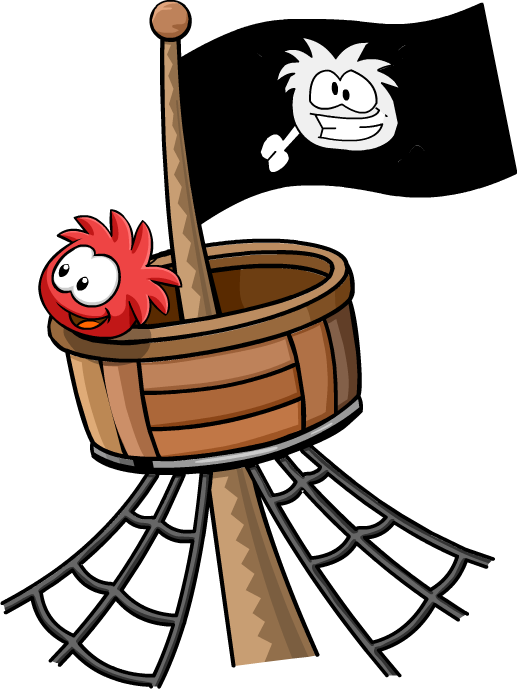 Red Puffle Crows Nest - Crows Nest Clip Art (517x689), Png Download