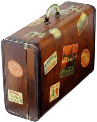 Suitecase Vintage Stickers - Old Travel Bag Png (400x400), Png Download