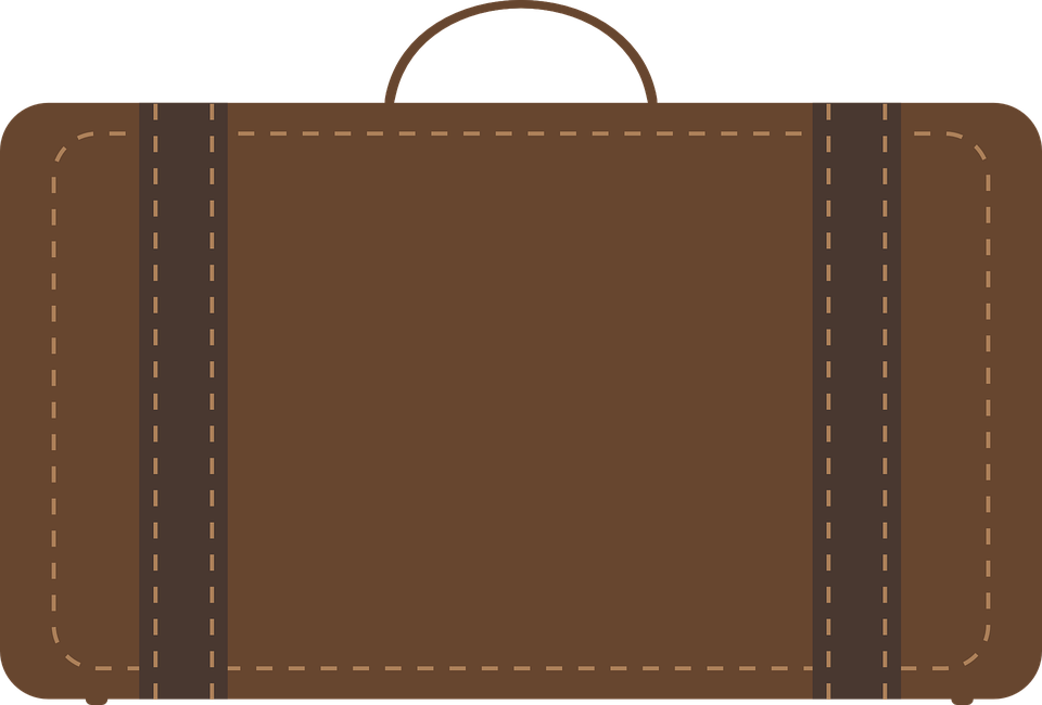 Luggagebags Suitcase Free Png Transparent Background - Vintage Suitcase Vector Png (960x650), Png Download