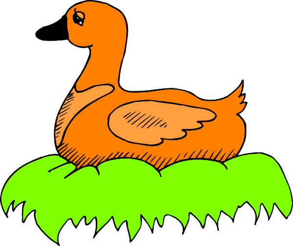 Orange Duck In Nest Svg Clip Arts 600 X 504 Px (600x504), Png Download