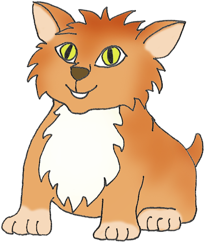 Cute Kitten Colored Png - Cat (468x591), Png Download