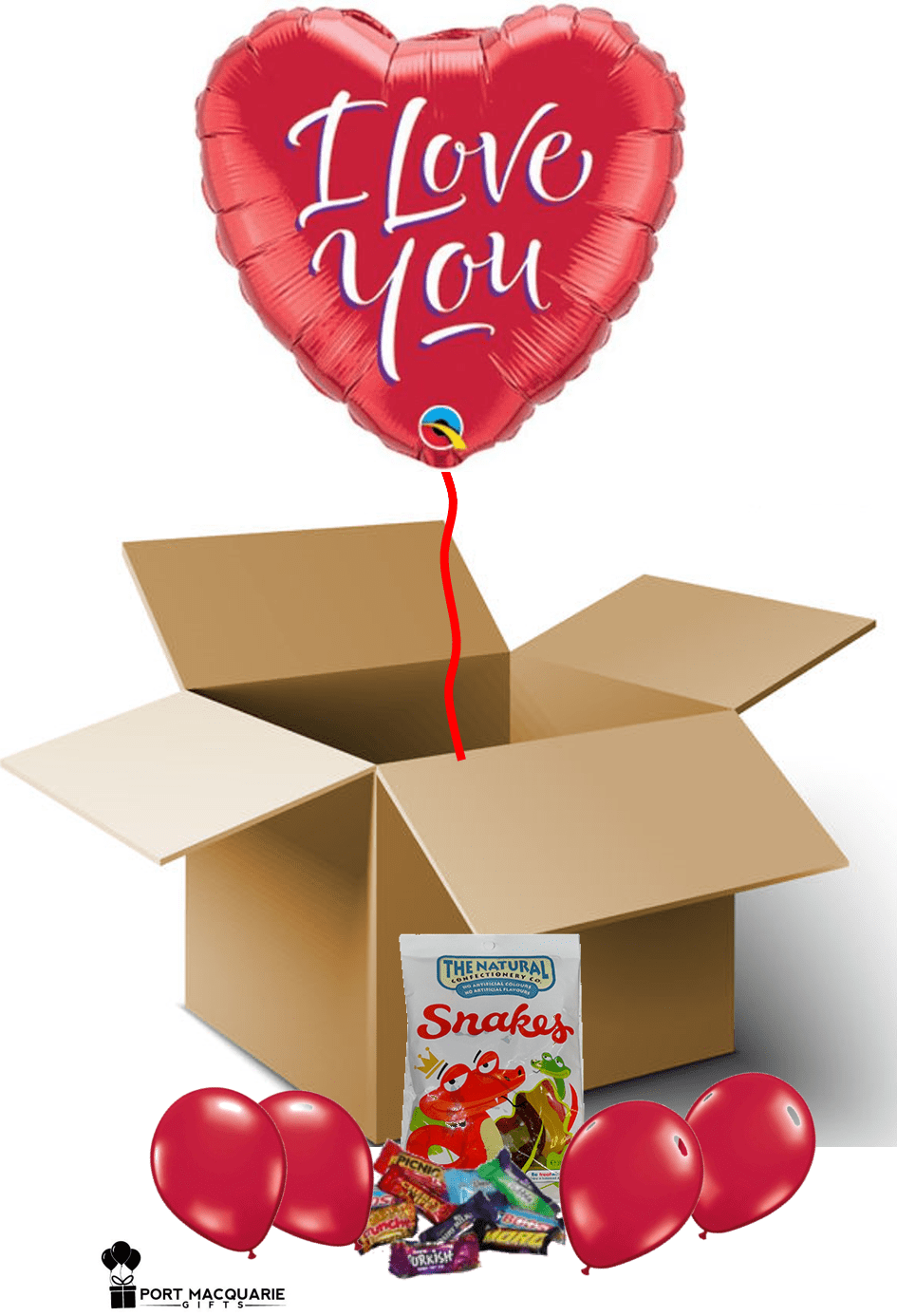 I Love You Script Balloon In A Box - Flover Image Love Hot (945x1386), Png Download