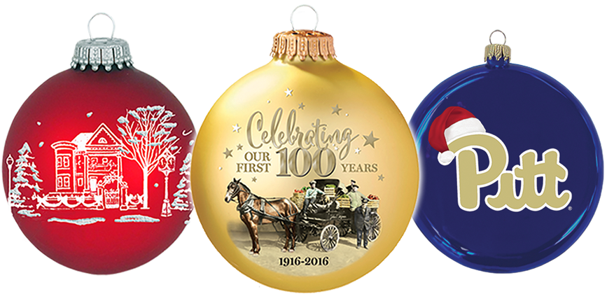 Custom Christmas Balls - Pittsburgh Panthers 5" X 6" Stripe Design Magnet-university (867x430), Png Download