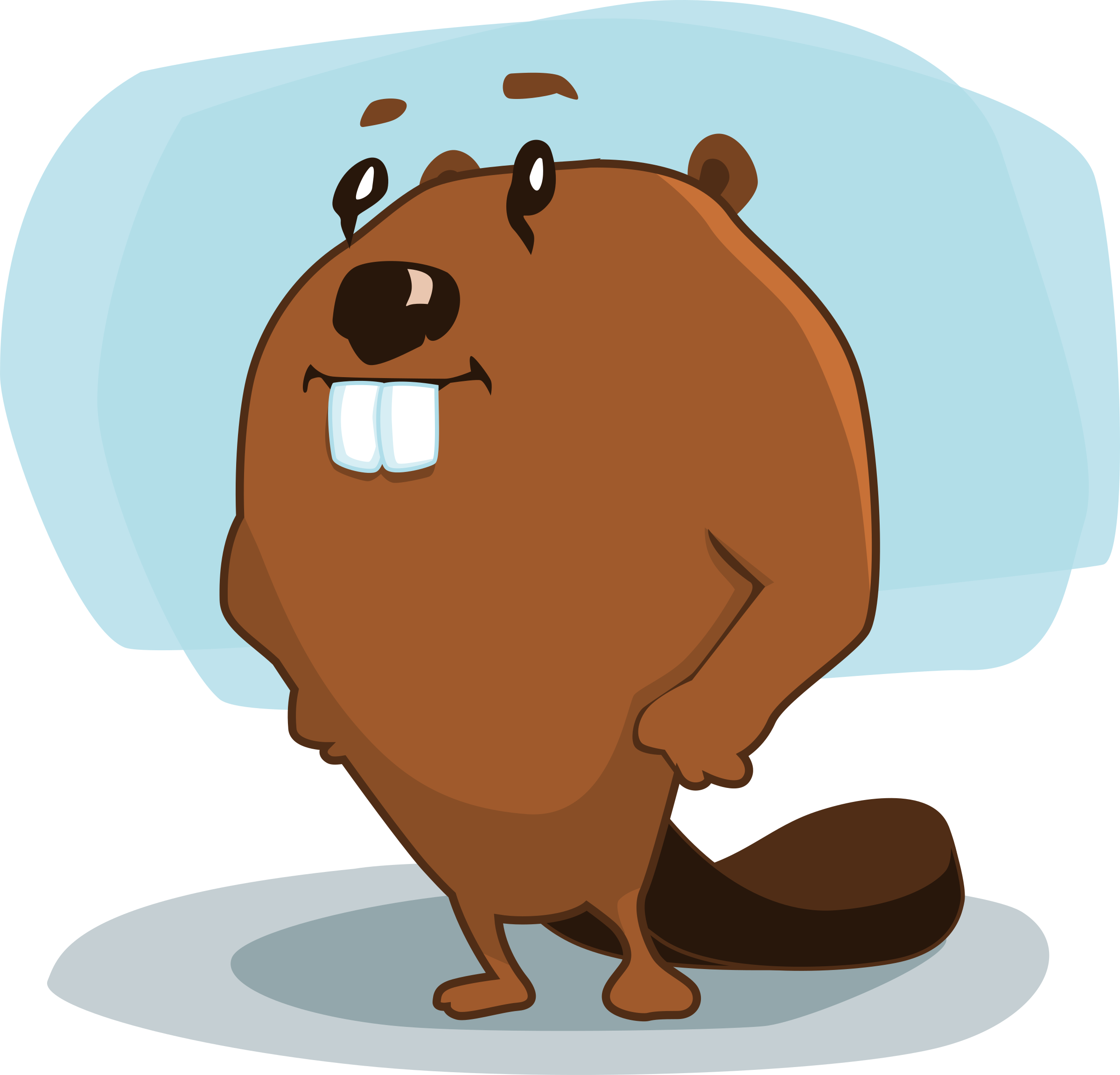 Big Image - Beaver Cartoon Shower Curtain (2400x2303), Png Download