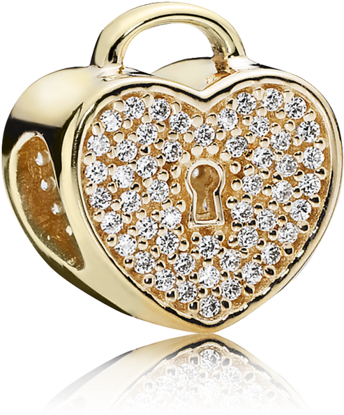Heart Lock Charm - Pandora (999x999), Png Download