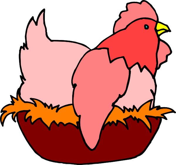 Original Png Clip Art File Red Chicken In A Nest Svg (600x565), Png Download