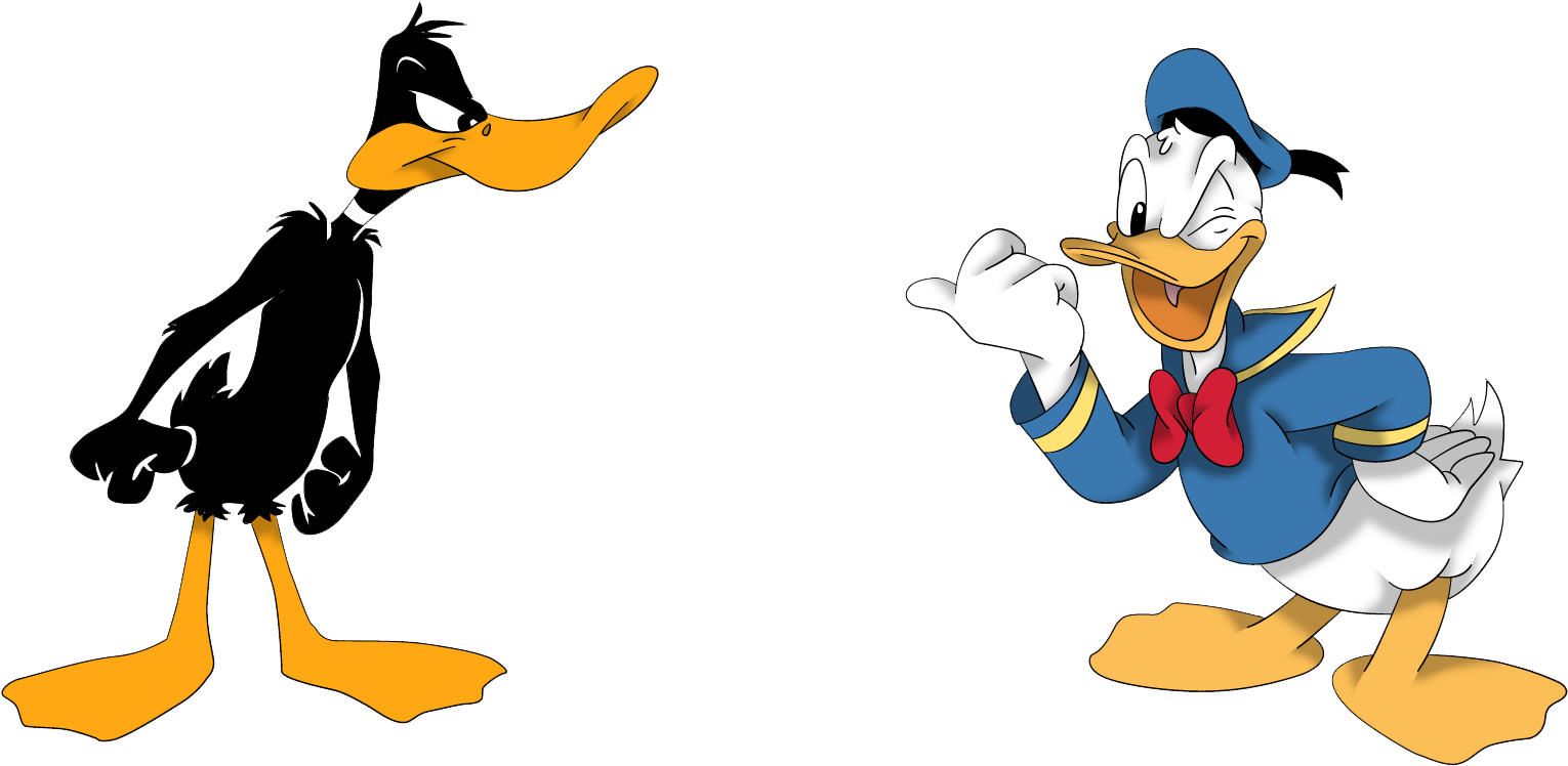 Best Daffy Duck Woth Donald Png - Daffy Duck And Donald Duck (850x411), Png Download