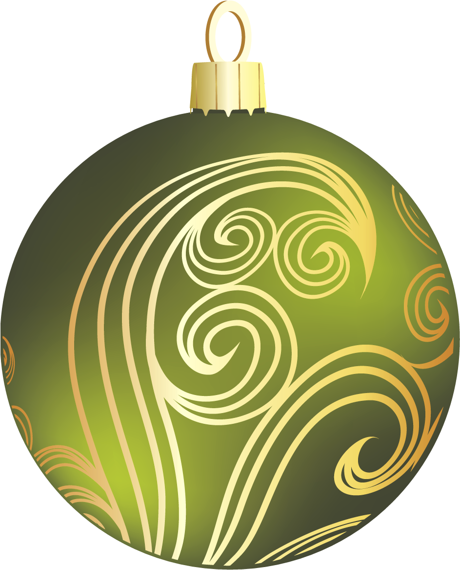 Transparent And Gold Christmas Ball Gallery View - Yellow Green Christmas Ball (968x1188), Png Download