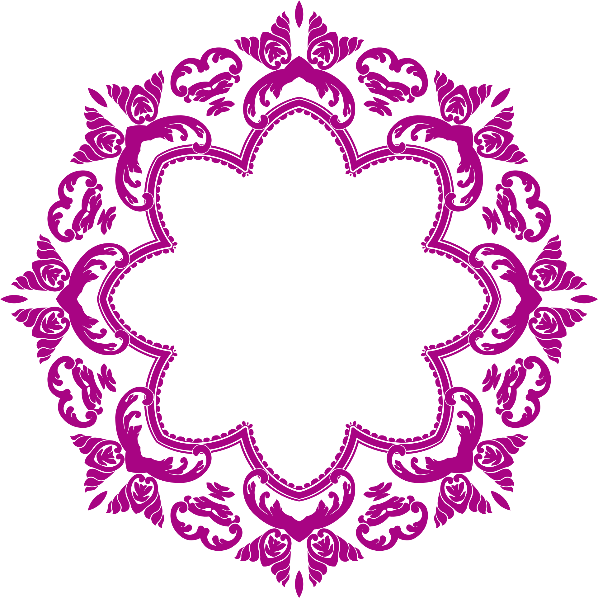 Flower Border Png Image - Flores Art Nouveau Png (2008x2008), Png Download