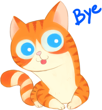 Meet The Ginger Cat,funny And Super Cute - Cartoon (420x420), Png Download