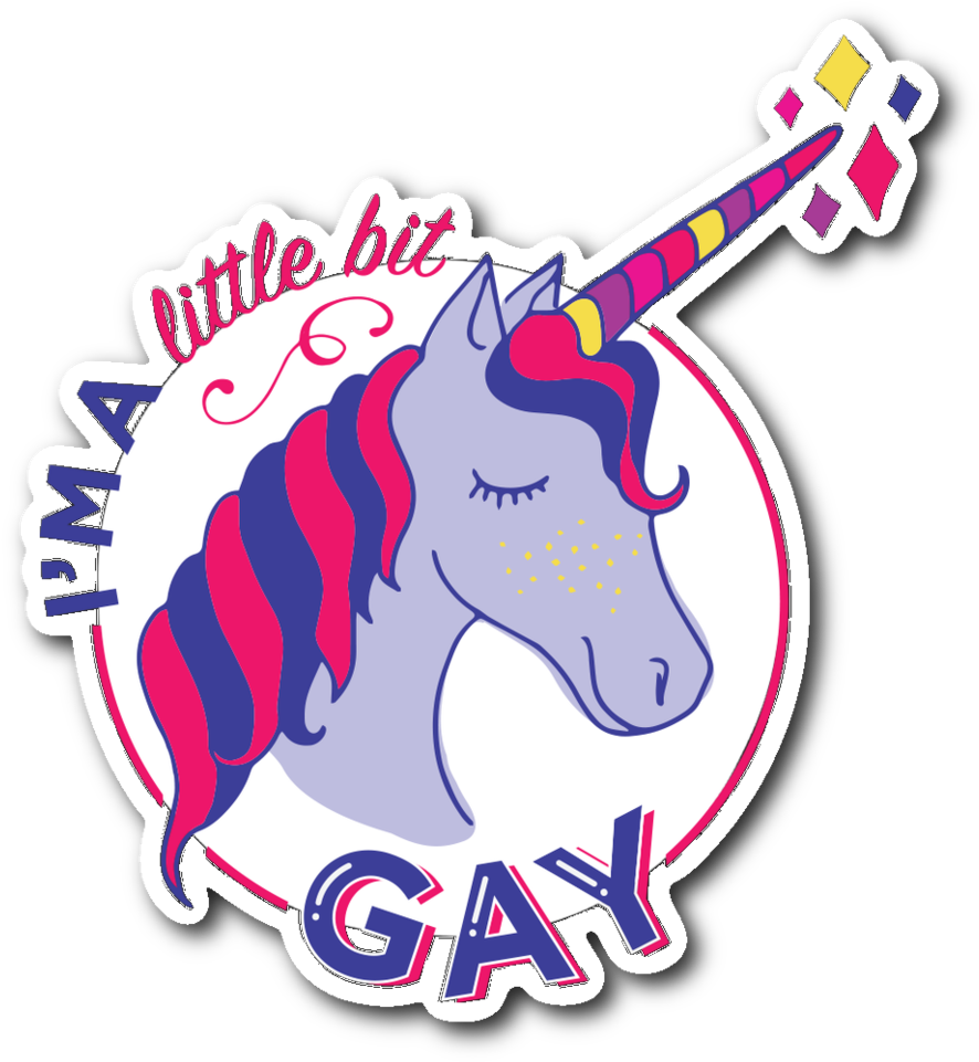 "i'm A Little Bit Gay" Vinyl Sticker (1024x1024), Png Download