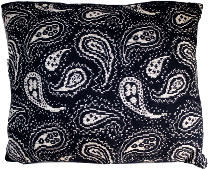 Navy Paisley Cushion (1000x1000), Png Download