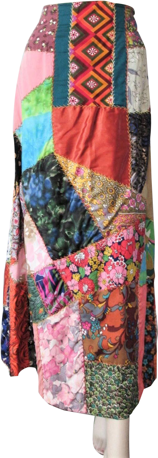 Groovy Vintage 1970s Hippie Boho Bohemian Crazy Quilt (1509x1509), Png Download