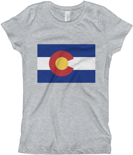 Colorado Flag Girls T-shirt (600x600), Png Download