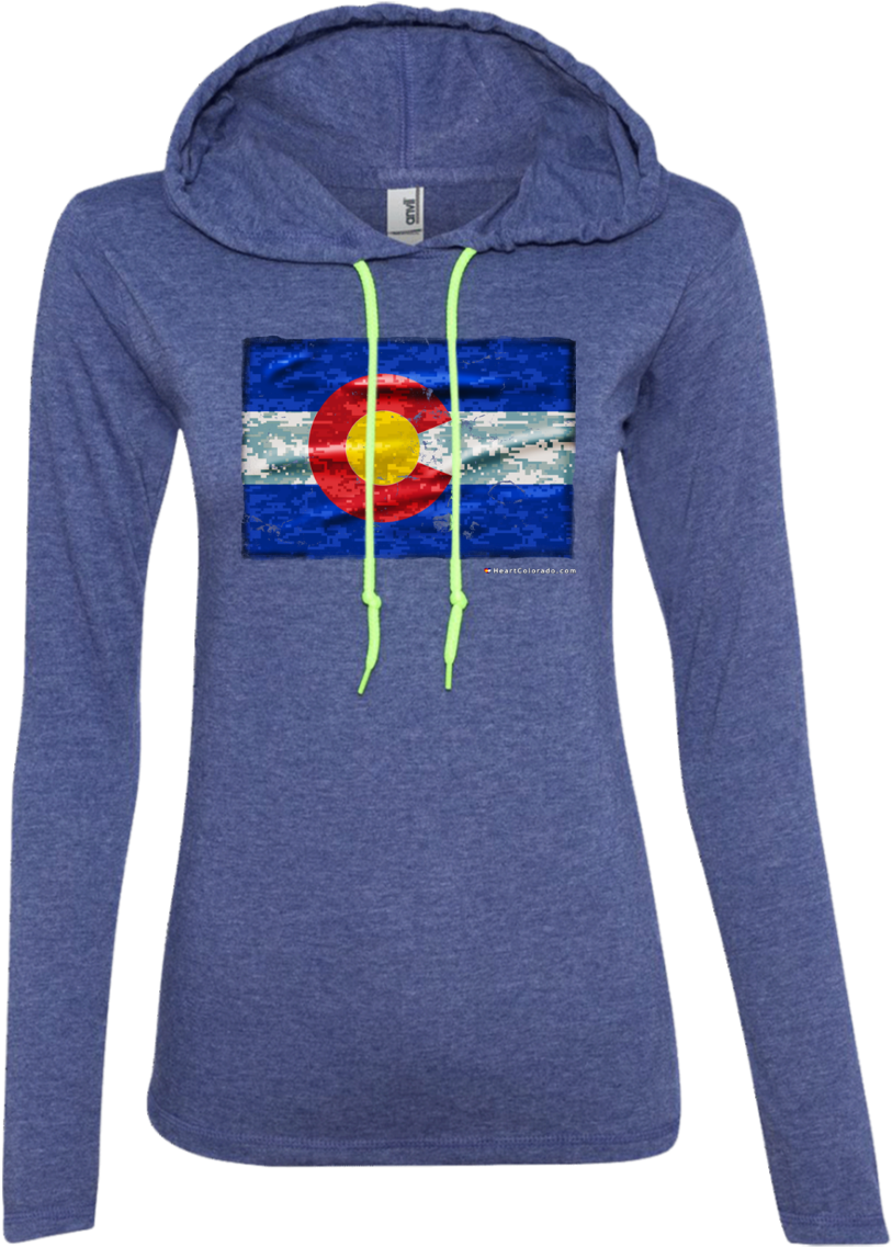 Digital Camo Colorado Flag Ladies' Long Sleeve T-shirt (1155x1155), Png Download