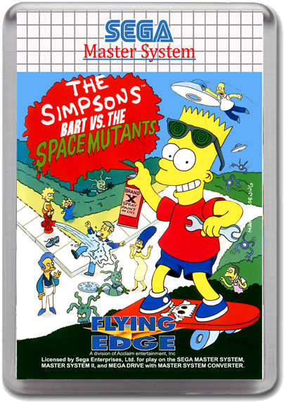Simpsons Bvssm Sega Master System Game Inspired Fridge (800x800), Png Download