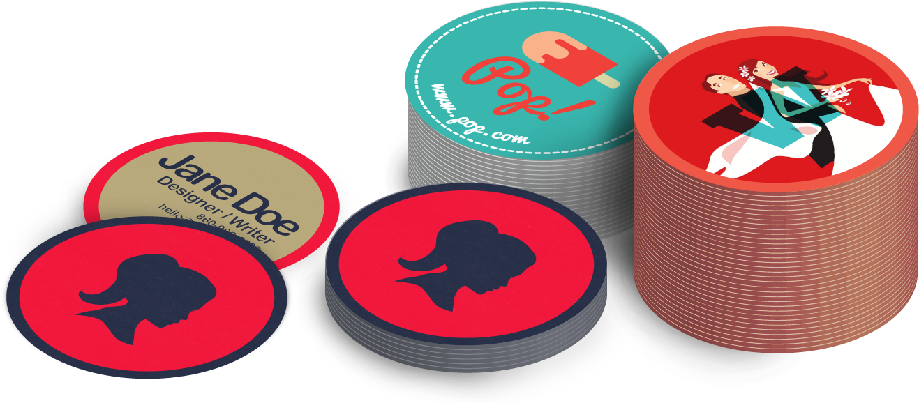 Round Business Cards (1400x700), Png Download