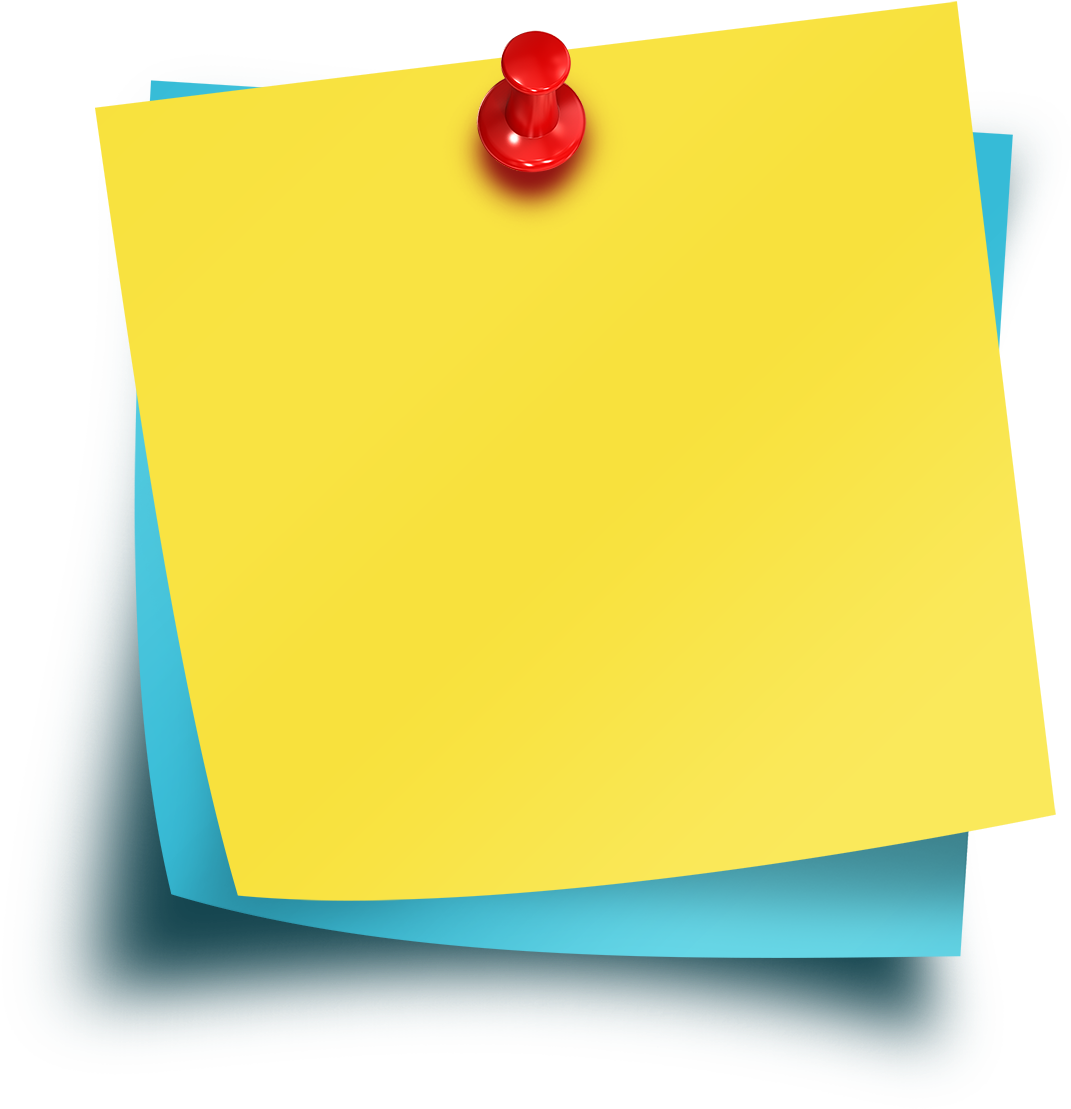Sticky Notes With Thumbtack Psd Template (2000x1331), Png Download