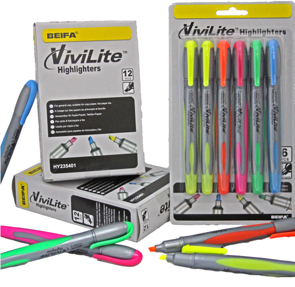 Hi-liters & Markers, Markers, Highlighters & Crayons (600x600), Png Download