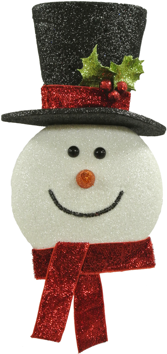 5" Hanging Snowman Head (600x1251), Png Download
