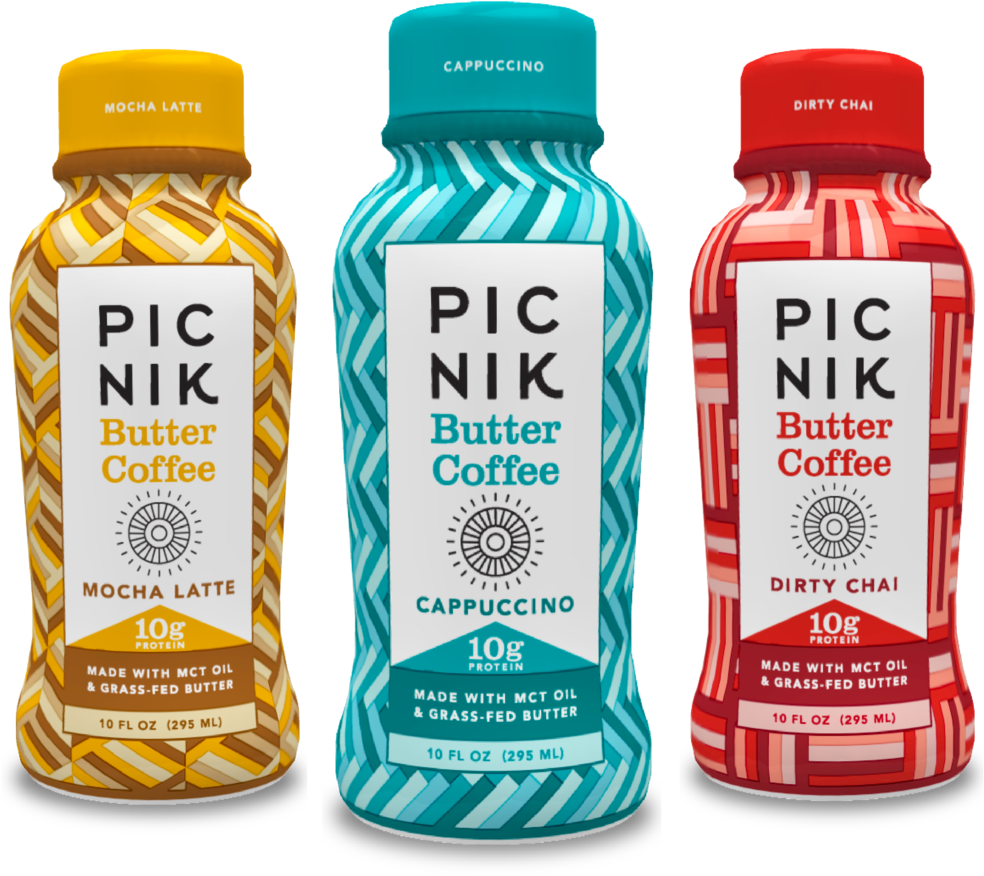 Picnik Butter Coffee Bottles (1200x979), Png Download