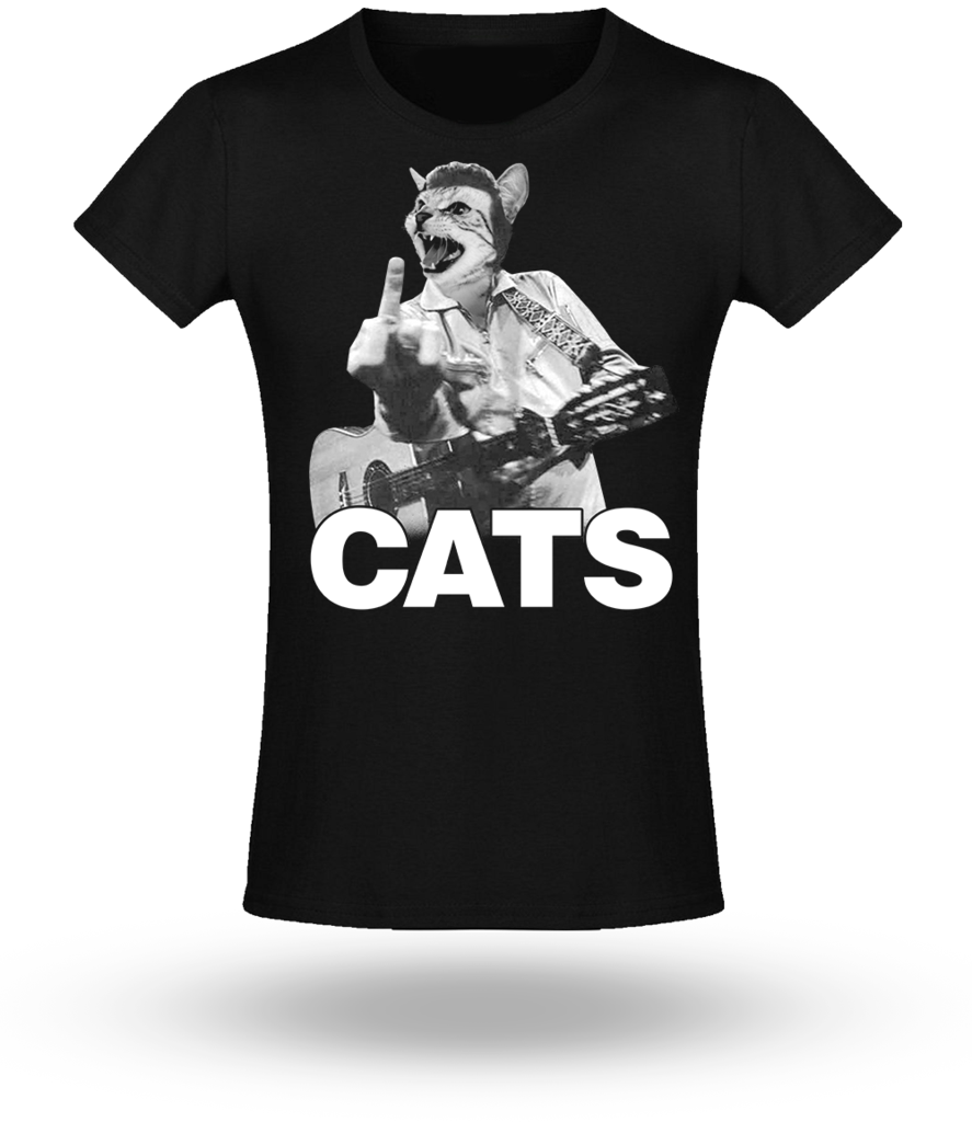 Johnny Cats - Girly Tee (887x1024), Png Download