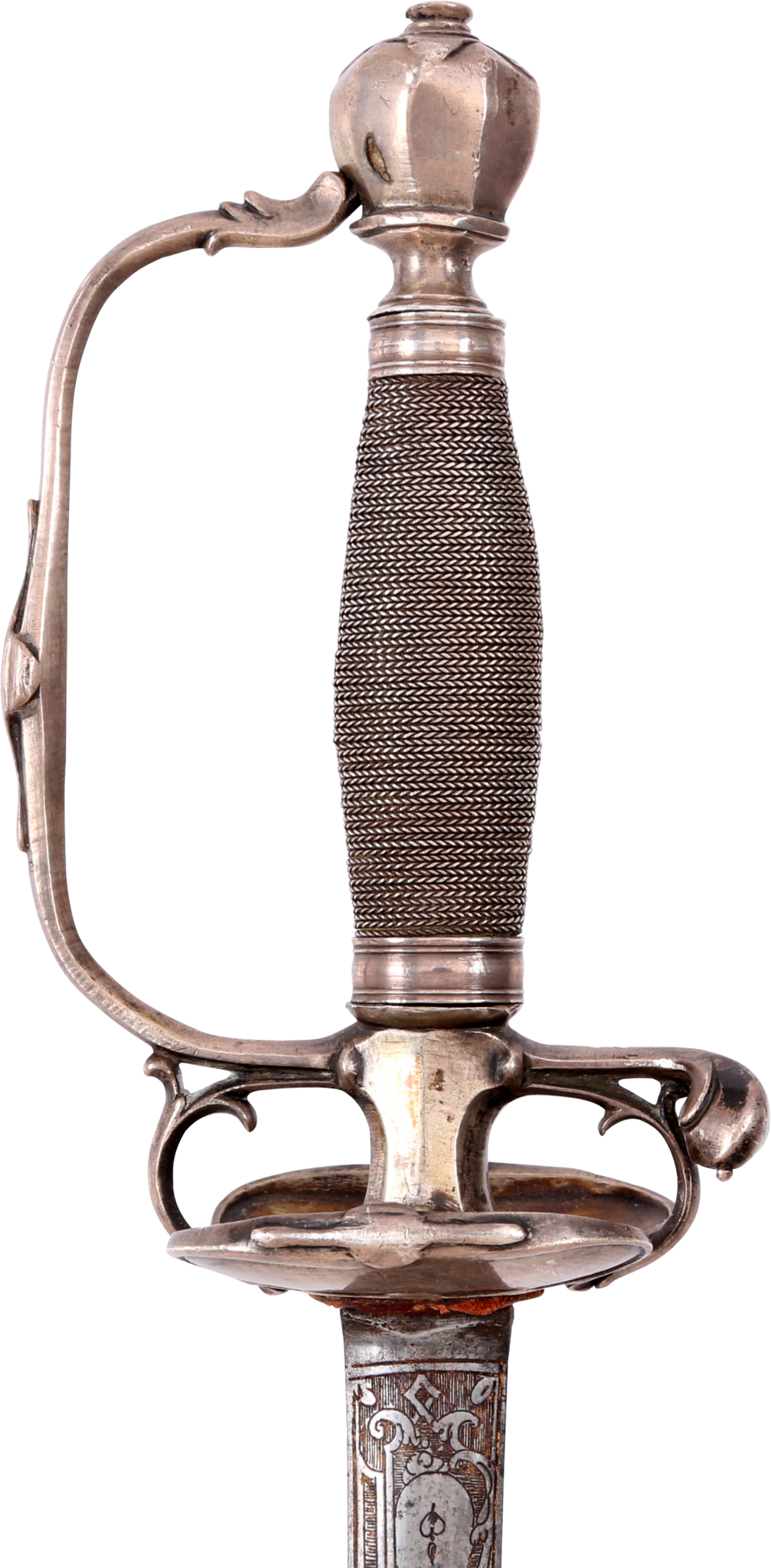 A Fine French Silver Hilted Smallsword C (1007x2048), Png Download