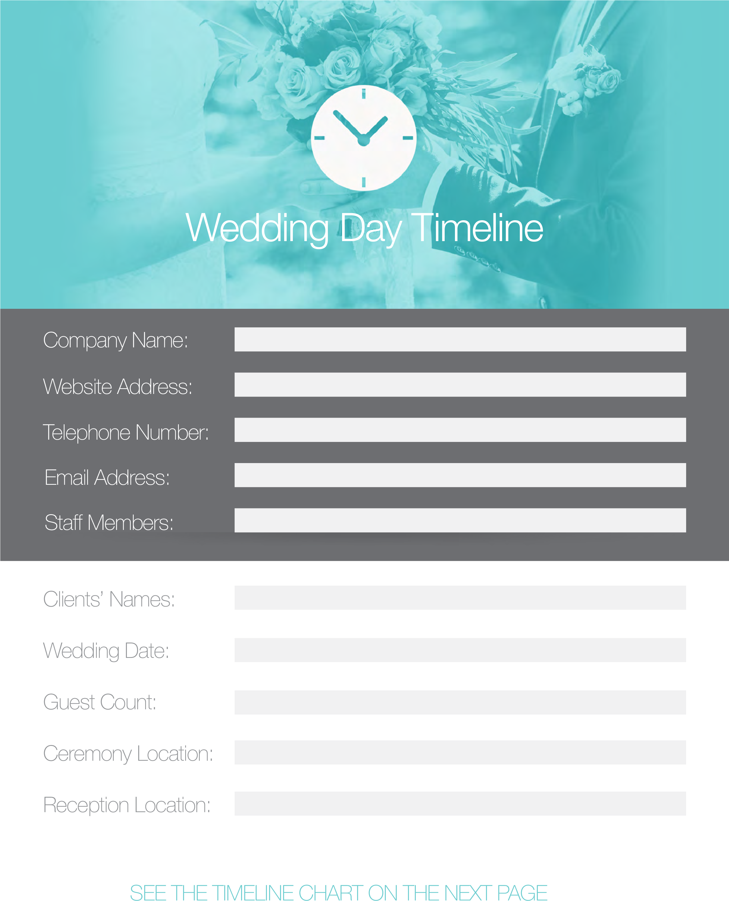 Printable Wedding Day Timeline Main Image (2550x3300), Png Download