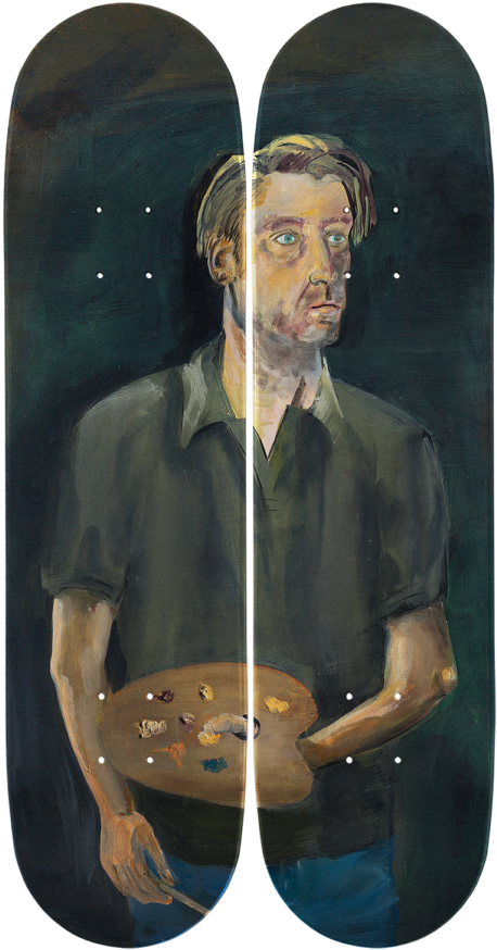 Albert Oehlen Selbstporträt Mit Palette Hs (500x899), Png Download