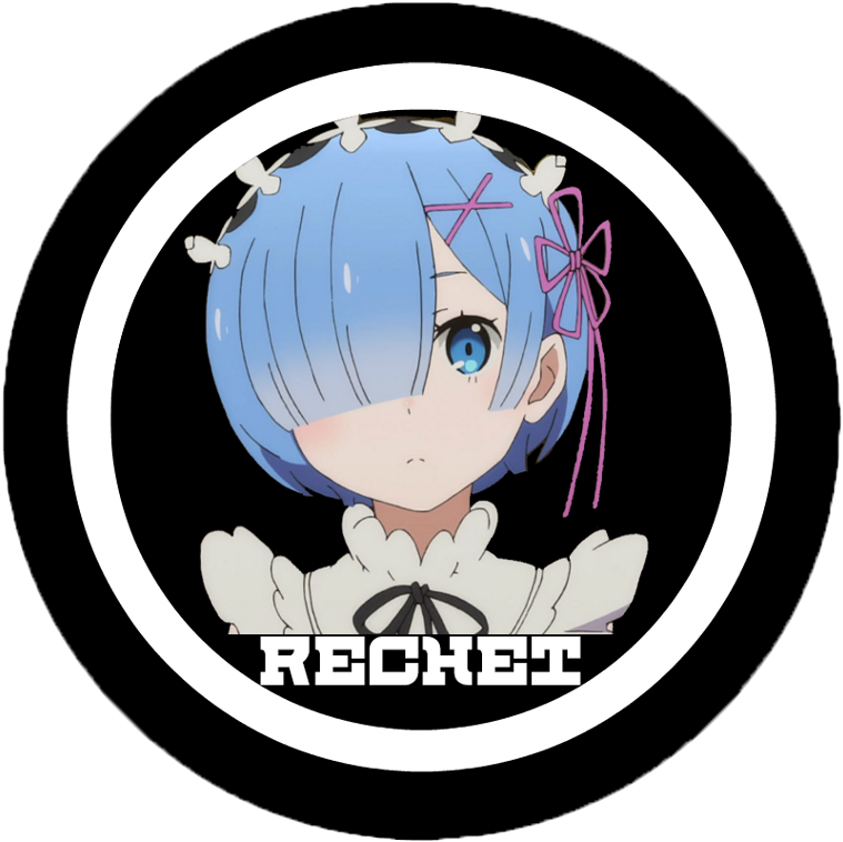 Rechet Girl Black White Logo Re Zero Blue (1820x1024), Png Download