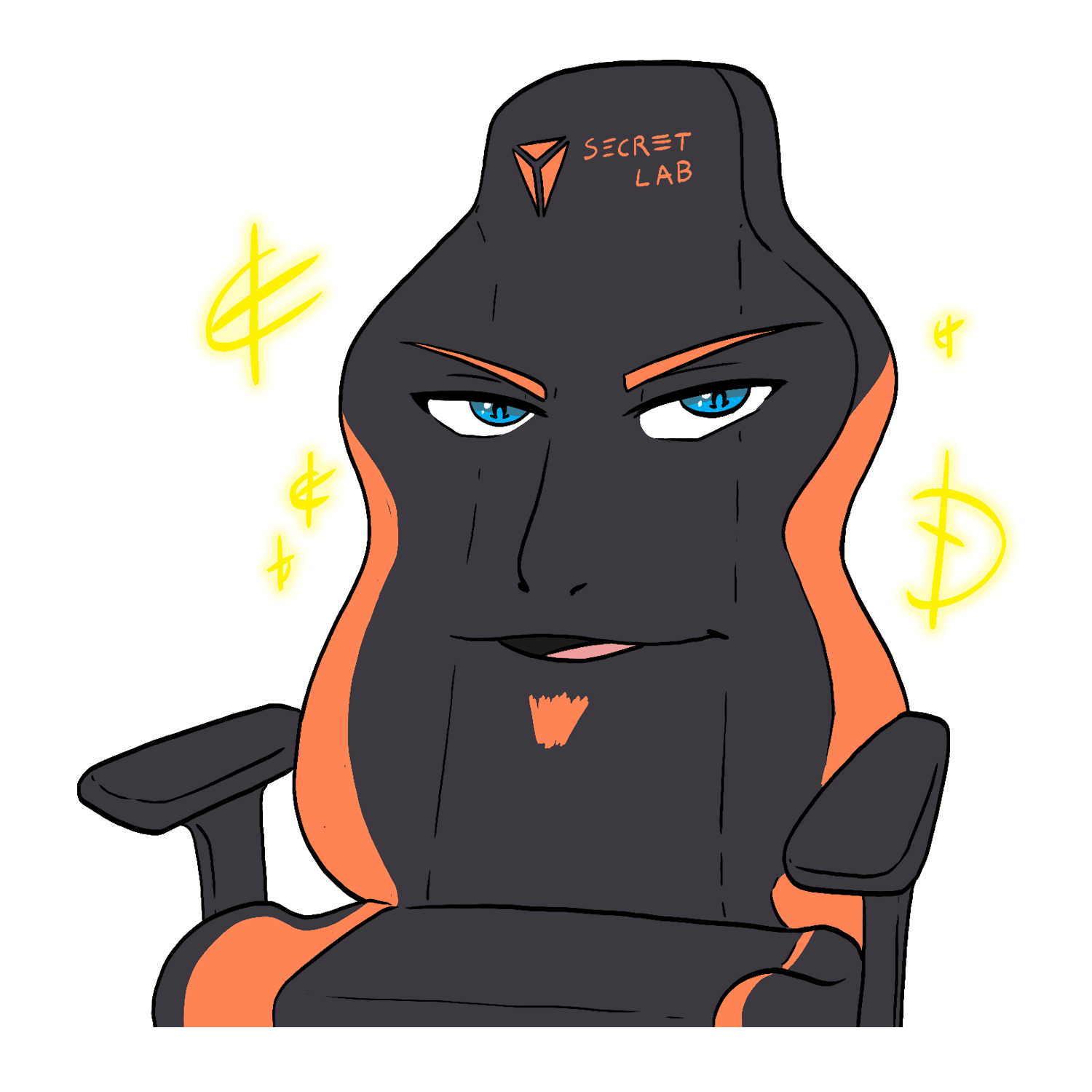 Chair Senpai Sticker (1500x1500), Png Download