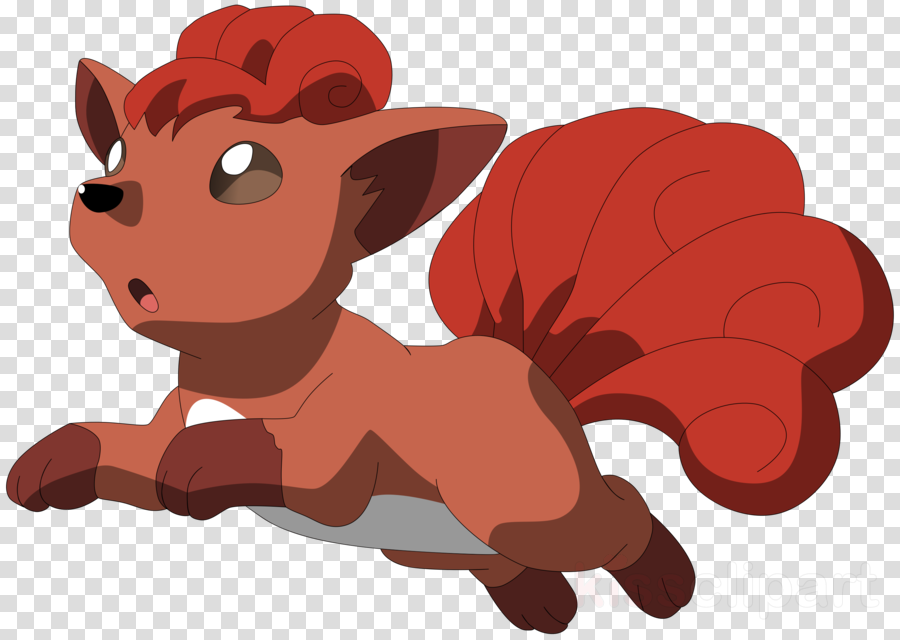 Cartoon Clipart Vulpix Nine-tailed Fox Canidae (900x640), Png Download