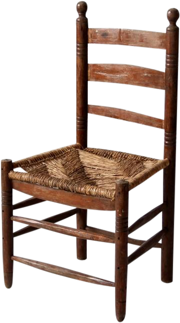 Rush Seat Chairs Antique Rush Seat Chair Rustic Wood (670x670), Png Download