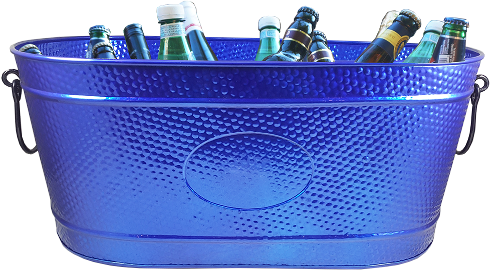 Brekx Seaside Blue Creighton Galvanized Pebbled Beverage (1080x1080), Png Download