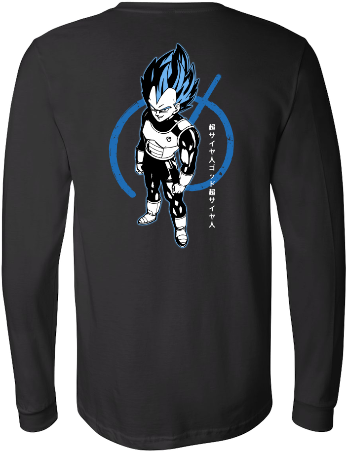 Super Saiyan Blue Vegeta God Long Sleeve T Shirt (1000x1000), Png Download