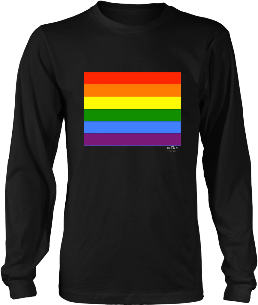 Pride Flag Black Unisex Long Sleeve Shirt (1024x1024), Png Download