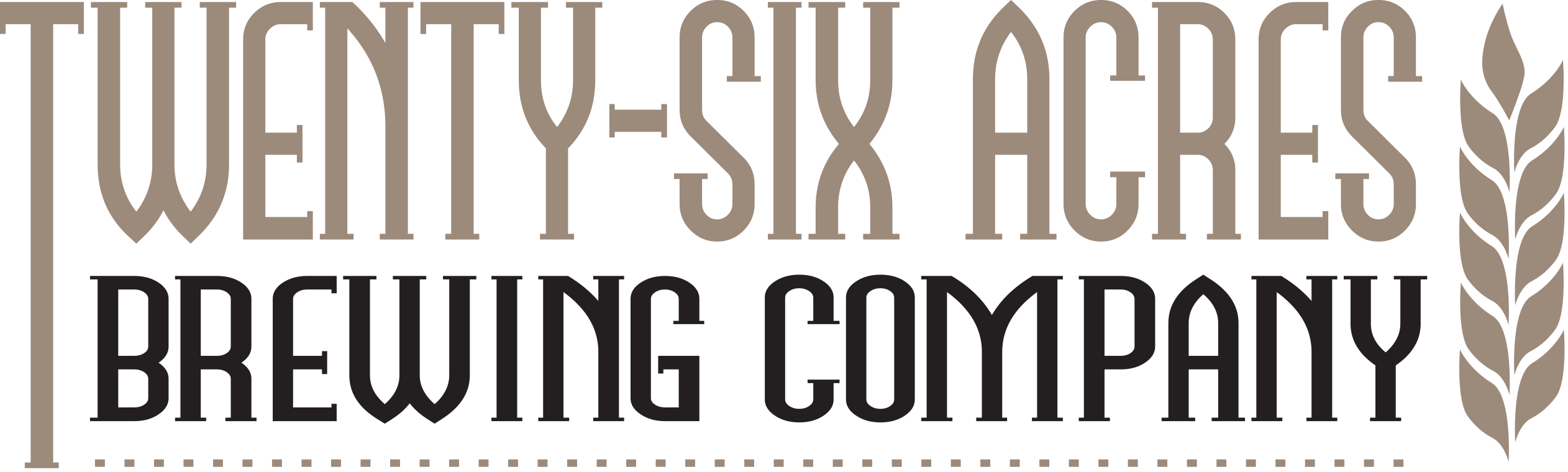 Twenty-six Acres Brewing Company Logo (2524x760), Png Download