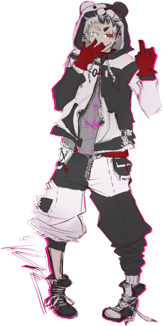 Humanoid Monokuma Wip Updated By Anemontaglub-d6ds61v (632x1264), Png Download