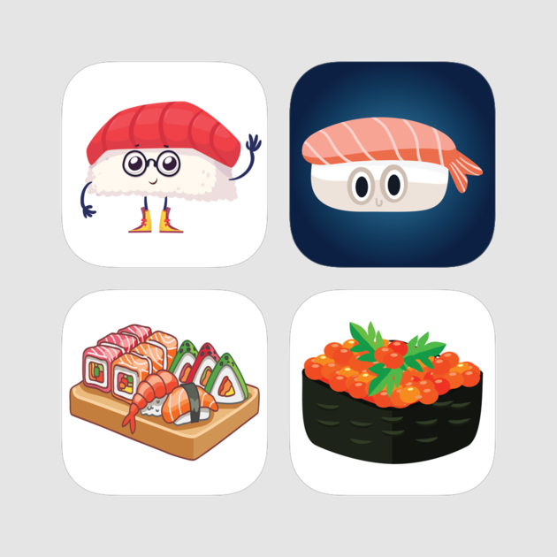 Full Set Of Sushi Sticker On The App Store (630x630), Png Download